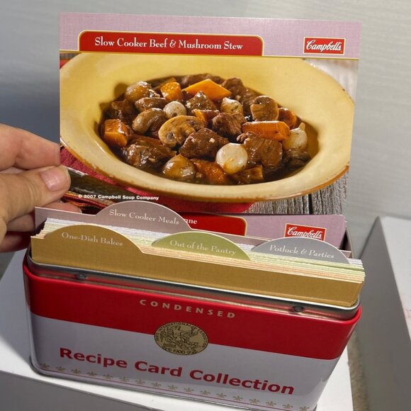 Campbells Condensed Recipe Card Tin Box Recipe Cards Dividers & Blank EUC 2007 - Picture 6 of 10